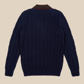 Superfine Lambswool Cricket Sweater In Burgundy And Olive