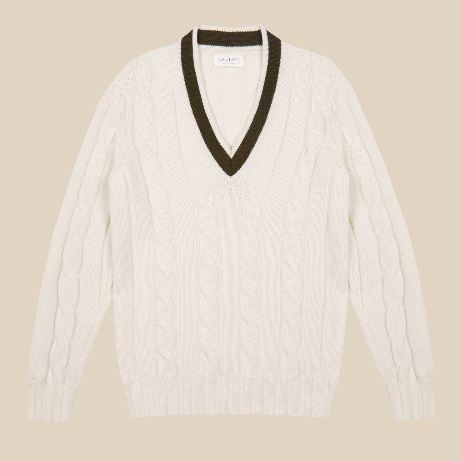 Superfine Lambswool Cricket Sweater In And Olive