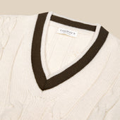 Superfine Lambswool Cricket Sweater In And Olive