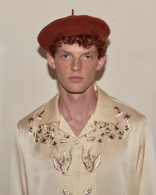 Crochet Beret - Tobacco