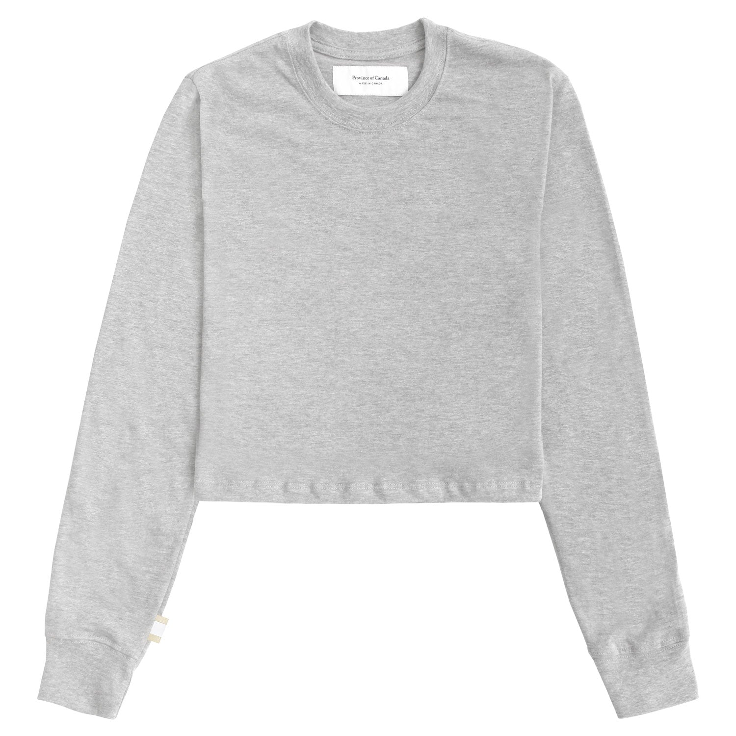 Monday Long Sleeve Crop Top Heather Grey