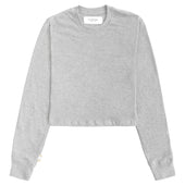 Monday Long Sleeve Crop Top Heather Grey