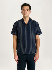 The Riviera Stripe Shirt || Navy | Cotton
