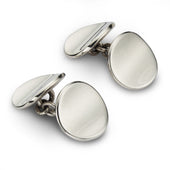 Silver Plano-Concave Cufflink