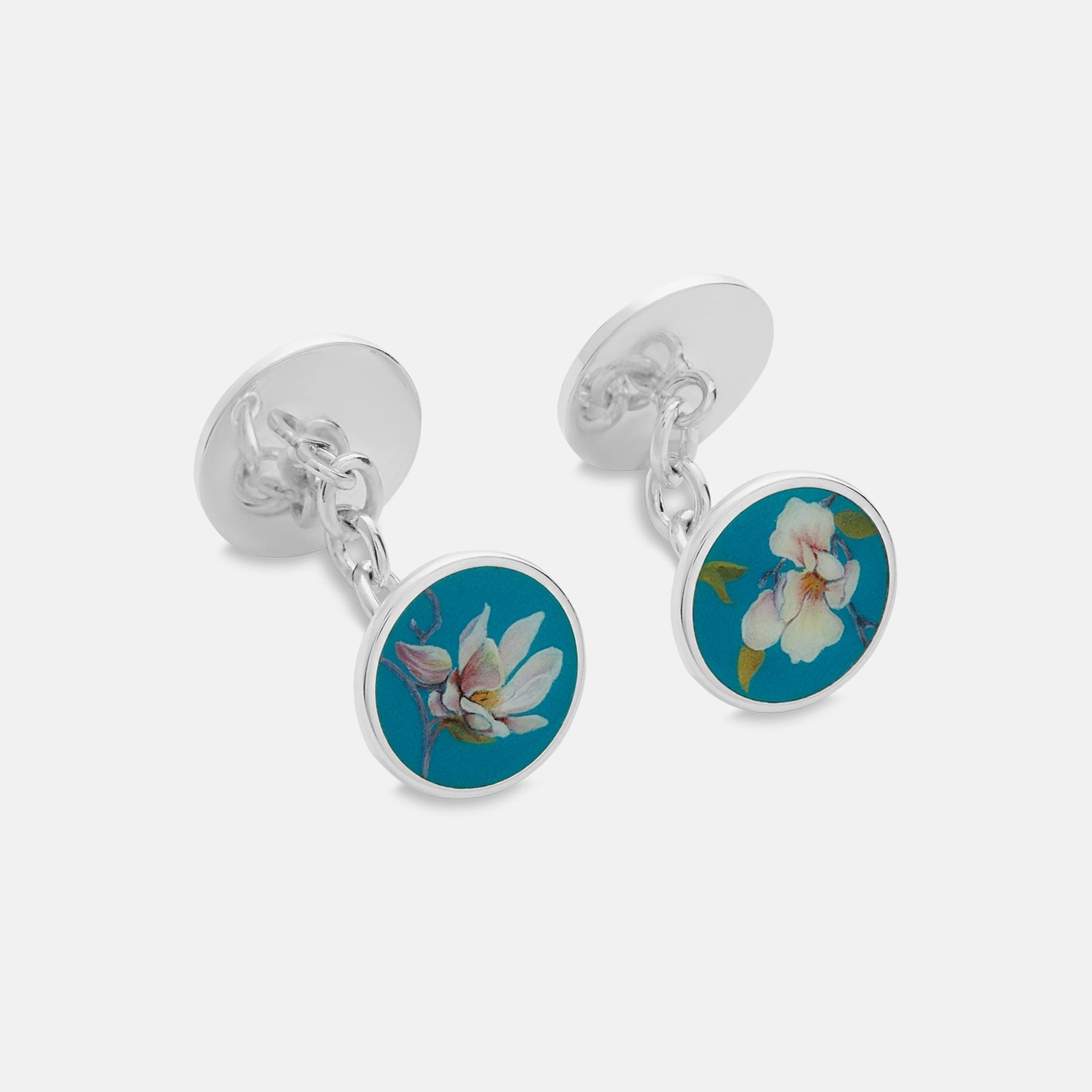 Magnolia Hand Painted Cufflinks