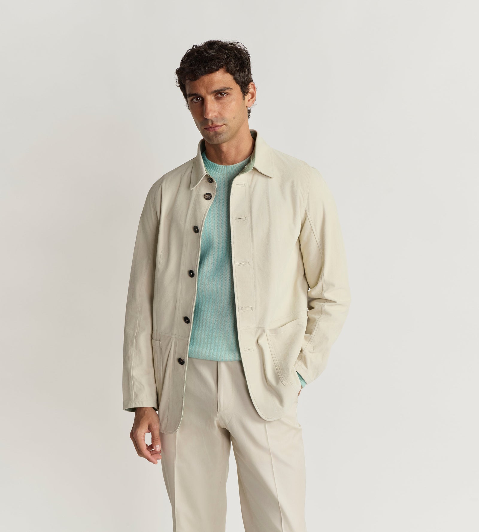 Light Suede Coat Beige