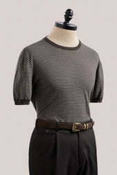 Cullen Knit T-Shirt - Brown Stripe