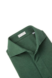 Dark Green Spread Collar Polo Short Sleeve Davis Fit