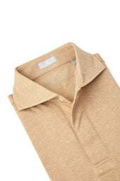 Brown Spread Collar Polo - Short Sleeve Davis Fit (Slim)