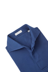 Bright Navy Spread Collar Polo Shirt - Short Sleeve Davis Fit (Slim)