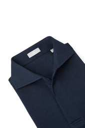 Navy Spread Collar Polo - Short Sleeve Davis Fit (Slim)