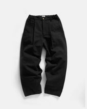 KELL PLEATED BIG PANT - BLACK HANDSPUN COTTON CANVAS