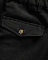 KELL PLEATED BIG PANT - BLACK HANDSPUN COTTON CANVAS