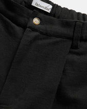 KELL PLEATED BIG PANT - BLACK HANDSPUN COTTON CANVAS