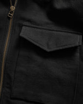 ASYMMETRIC WEP FLIGHT JACKET - BLACK HANDSPUN COTTON CANVAS