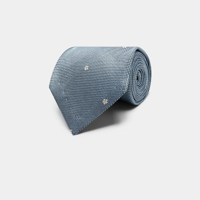 Light Blue Flower Tie