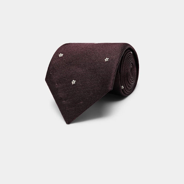 Burgundy Flower Tie