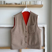Light Camel Blaze Reversible Casentino Wool Vest