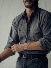 Salt and Pepper Jaspe Big Yank X Buck Mason 2-Pocket Asymmetrical Work Shirt
