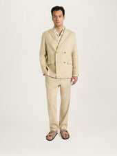 The Double Breasted Blazer || Sand | Linen