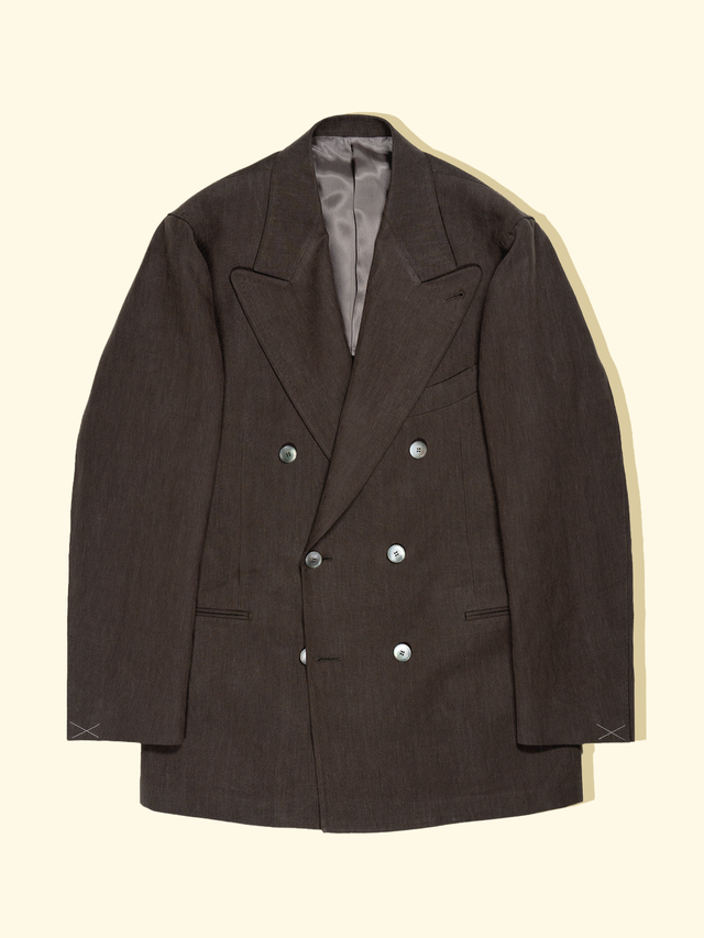 Sueded Linen Suit Jacket - Espresso — The Anthology