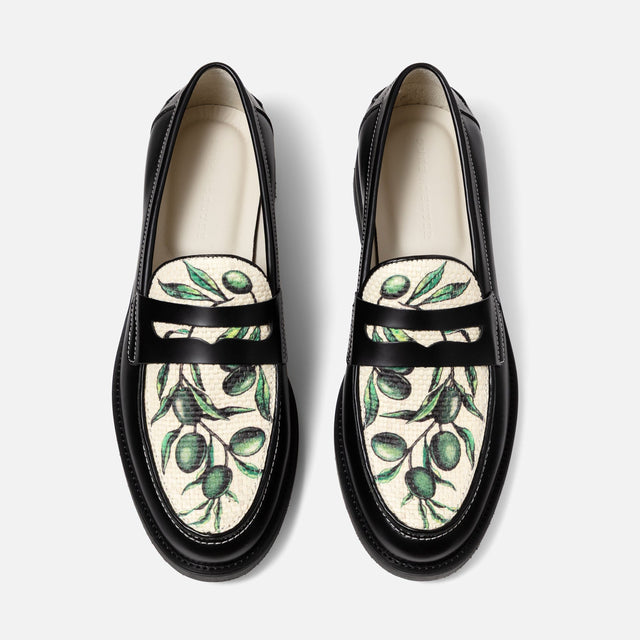 Wilde Olive Raffia Penny Loafer - Men's