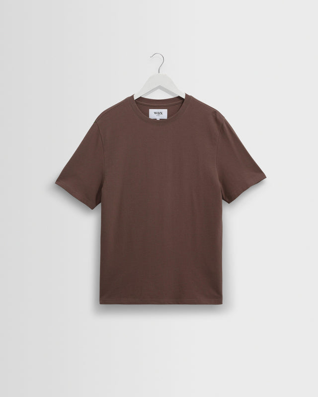 Dean - Mid Brown Textured Organic Cotton T-Shirt