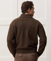 Boiled Wool Half-Zip Sweater