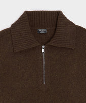 Boiled Wool Half-Zip Sweater