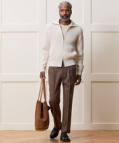 Cashmere Waffle Full-Zip Sweater Jacket