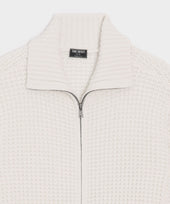 Cashmere Waffle Full-Zip Sweater Jacket
