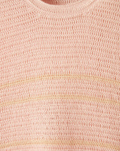 Delicate Stripe Crochet Pullover