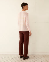 Delicate Stripe Crochet Pullover