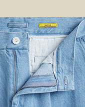DENIM TROUSERS SINGLE PLEAT