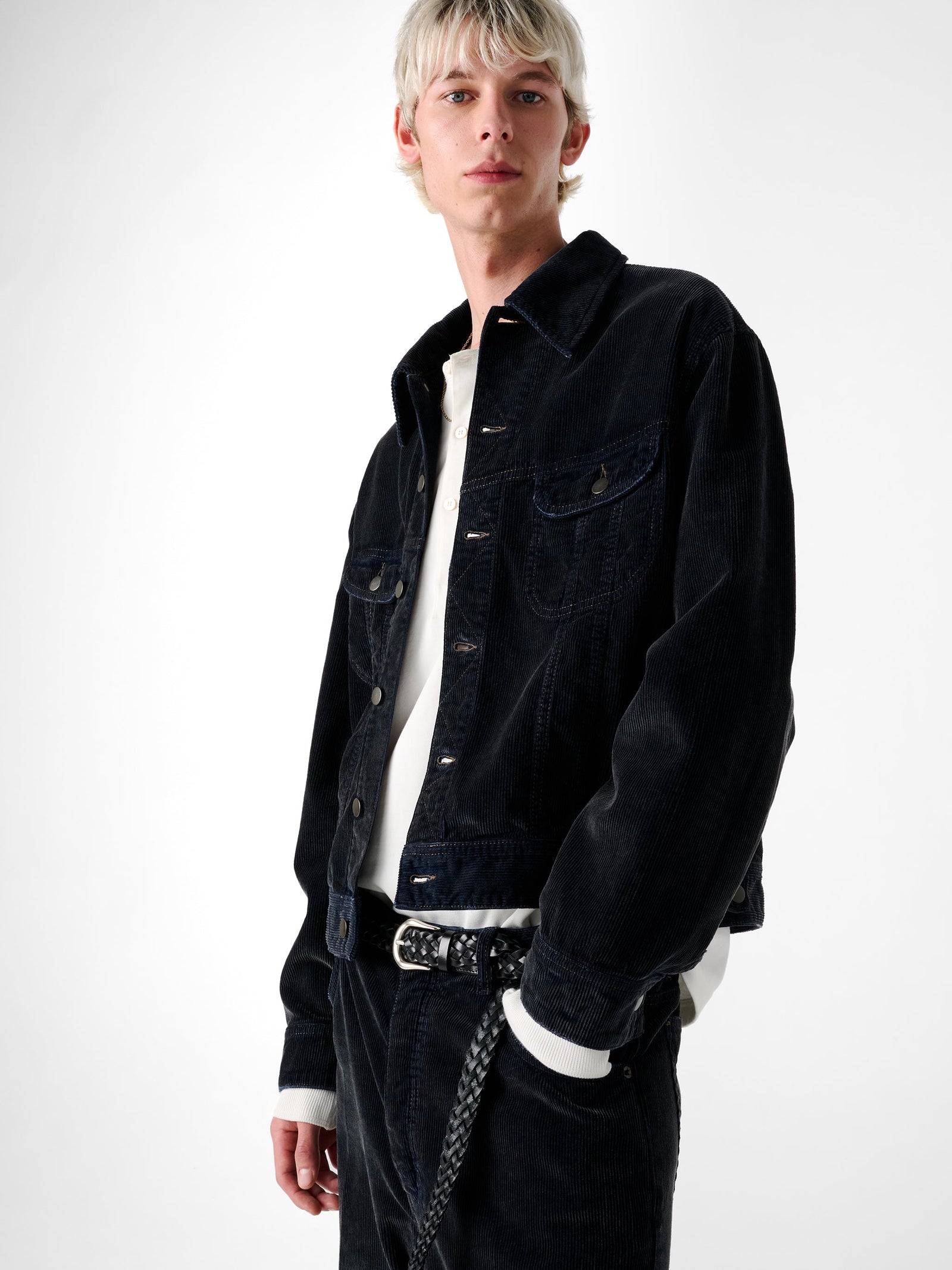 Derby Corduroy Jacket In Faded Blue