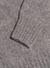 Brushed Shetland Crew in Grey Lambswool