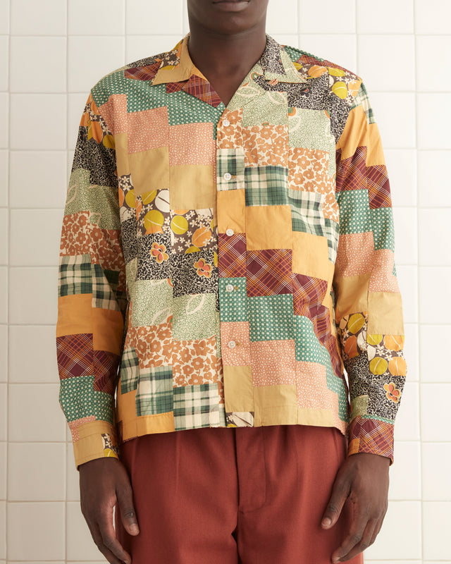 Diagonal Square Patchwork Shirt