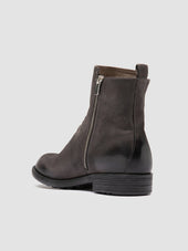 Diary 008 Grey Leather Zipped Boots
