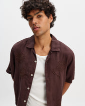 Didcot Flower Embroidered Short Sleeve Shirt