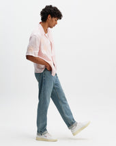 Didcot Pink Flower Embroidered Short Sleeve Shirt