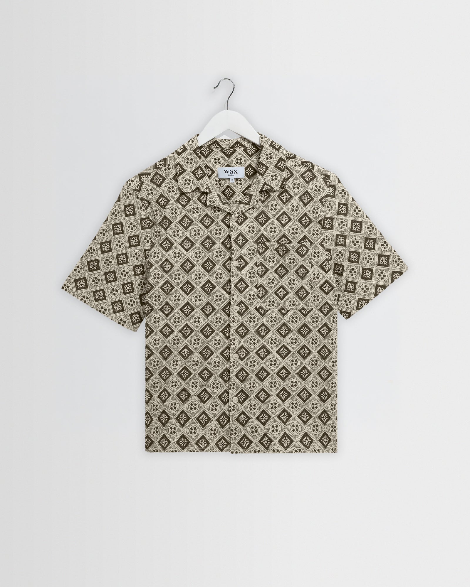 Didcot And Black Tile Print Short Sleeve Shirt