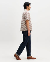 Didcot And Ecru Diamond Lace Short Sleeve Shirt