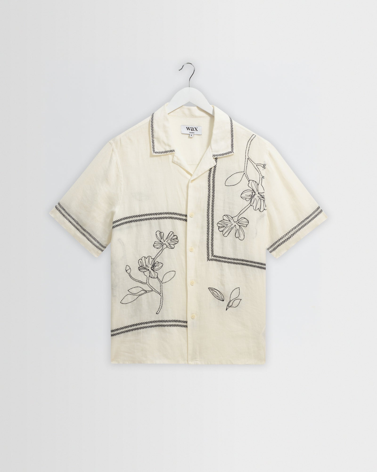 Didcot And Navy Grid Flower Short Sleeve Shirt