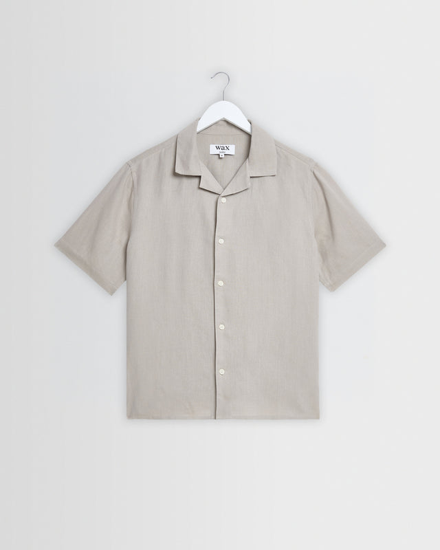 Didcot - Clay Silk Linen Short-Sleeve Shirt