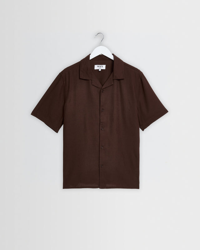 Didcot - Brown Silk Short-Sleeve Shirt