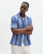 Didcot And Ecru Embroidered Short Sleeve Shirt