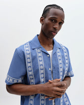 Didcot And Ecru Embroidered Short Sleeve Shirt
