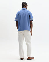 Didcot And Ecru Embroidered Short Sleeve Shirt