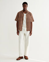 Didcot Tile Print Seersucker Short Sleeve Shirt