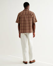 Didcot Tile Print Seersucker Short Sleeve Shirt